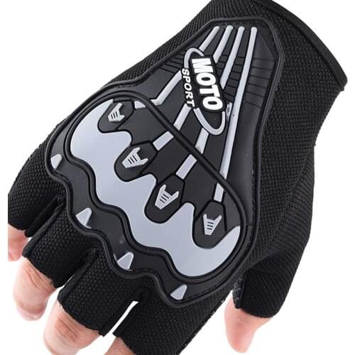 Black Fingerless Sports Gloves Men Women Non-slip Half Finger Mittens Driving Shockproof Fitness Riding Male Cycling Gloves