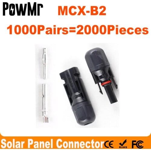 PowMr 1000 Pairs Solar Connector Male and Female M/F Double Seal Rings Waterproof Solar Panel Cable Connector 30 Years Warranty