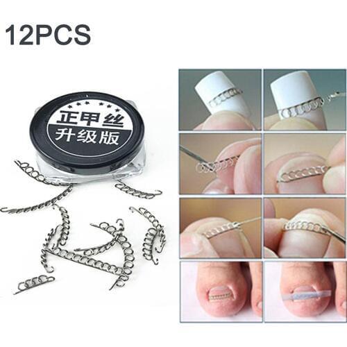 12Pcs Ingrown Toe Nail Correction Wire Pedicure Toenail Orthotic Acronyx Ingrowing Nail Onyxis Bunion Corrector For Toes