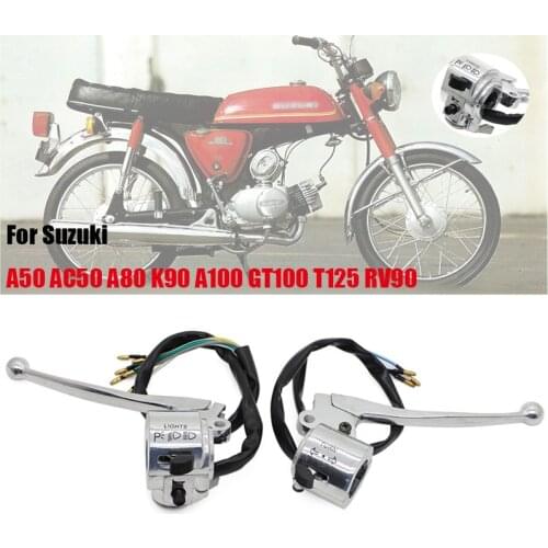 Motorbike LR Handle Switch Brake Clutch Lever For Suzuki A100 A50 AC50 A80 K90 GT100 T125 RV90