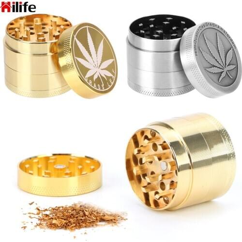 HILIFE Beautiful Herb Herbal Spice Crusher Tobacco Grinder Smoking Pipe Accessories Metal Zinc Alloy 4 layer 40mm