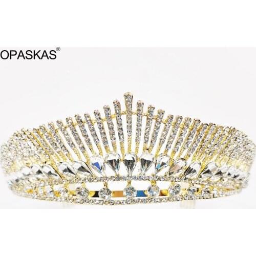 Crown Ornament Bridal Wedding Accessories Simple Alloy Diamond-Studded Bridal Electroplating Dress Jewelry PT