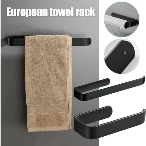 Punch-free Bathroom Towel Rail Rack Holder Wall Mounted Self-adhesive Roll Paper Hanging Hanger Shelf Bathroom Accessories
