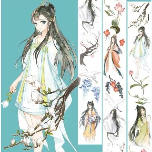 Vintage Fairy Flower Girl Washi Masking Tapes Bullet Journal DIY Scrapbooking Decorative Stickers