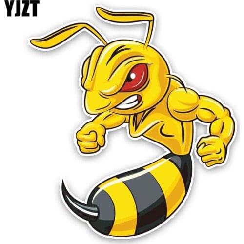 YJZT 15.2CM*17.1CM Anger Of Bee Cartoon Car Sticker PVC Decal 12-300794