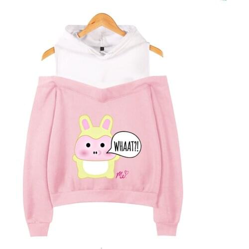 Hot Sale Moriah Elizabeth Sweatshirt Girls casual long-sleeved off-shoulder Moriah Elizabeth Hoodies Sexy streetwear for girls