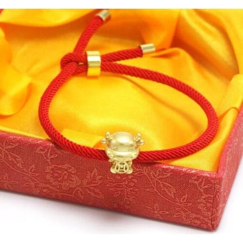 Golden Cow Red String Bracelet 2021 Chinese Ox New Year Lucky Blessing Bracelets