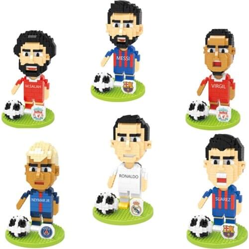 Football Star Doll Decoration Building Blocks DIY World Cup Super Star 3D Model Mini Connecting Brick Childrens Toy Gift No Box
