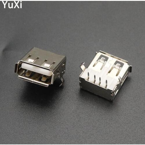 10pcs USB Type A Standard Port Female Solder Jacks Connector PCB Socket USB-A type USB2.0 female Interface socket