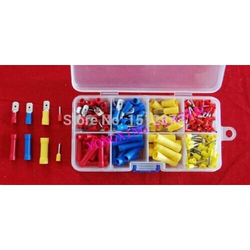 275PCS/box insulated connector male female and cord ends terminal 8 size in box from 22-10AWG