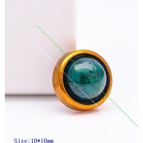 30pc 10mm Western Green Turquoise Beads Rivet Stud Fastener Concho Rivetback For Leathercraft Wallet Case Belt Bag Clothes