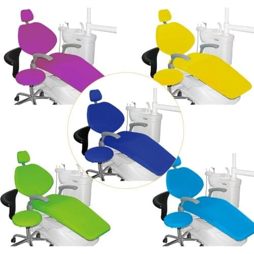 4Pcs/Set Dental PU Leather Unit Dental Chair Seat Cover Chair Cover Elastic Waterproof Seat Protective Case Set Dental Equipment