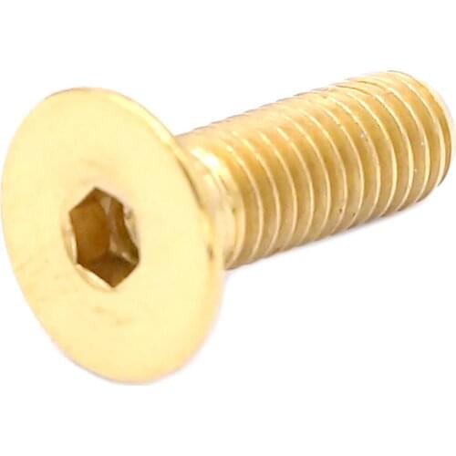 4 PCS M5x15mm Golden GR5 Titanium Alloy Allen Countersunk Hex Head Screw Bolts For Bike Pedal