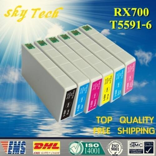 6X Compatible Ink Cartridge For T5591 - T5596 , For Epson Stylus Photo RX700
