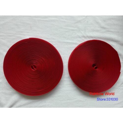 8# red Fastener Magic Tape Hook and Loop for DIY stick fabric bag garment clothes toy width 2cm (2 meters/pack)