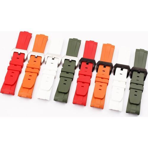 Watch Accessories Rubber Curved Interface For Panerai Watch Strap PAM441/312/359/111/438 Mens 24mm