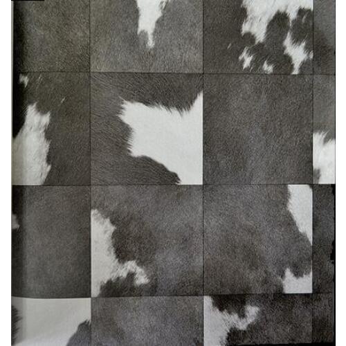 Black and White Gray Animal Fur Embossed Blackground Wall Paper Rolls Abstract Art Vinyl