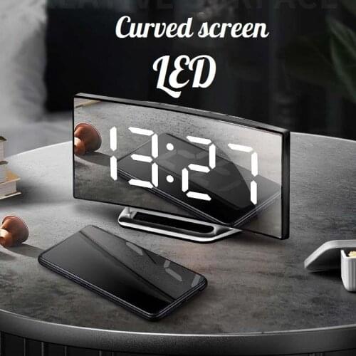 LED Digital Alarm Clock Watch Table Electronic Desktop Clocks USB Wake Up FM Radio Calendar Temperature Bedroom Snooze Function