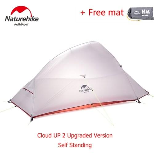 Naturehike CloudUp 2 Person Double Layers Camping Tent Ultralight Backpacking Hiking Tent Shelter Waterproof 20D 210T NH15T002-T