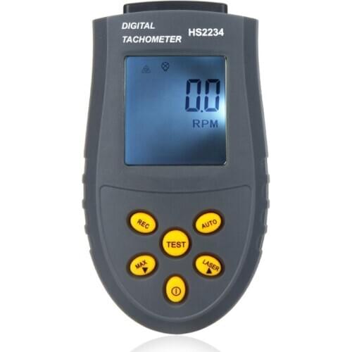 Hot Sale Portable Digital Non-contact Tacometro Laser Tachometer HS2234 Speed Gauge LCD RPM Test Speed Measuring Instrument
