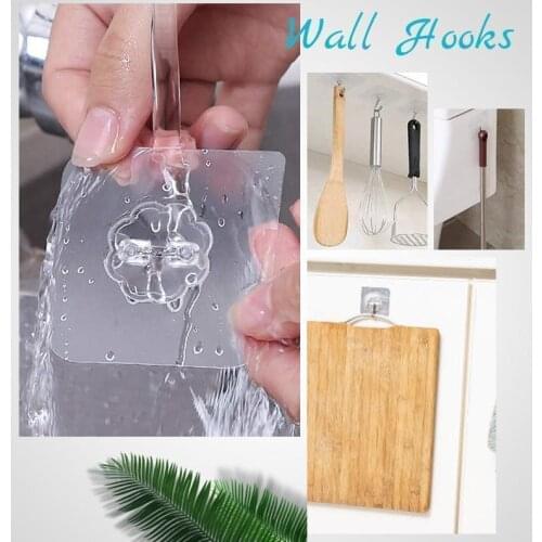 Multi-Purpose Hooks 6x6cm Self Adhesive Wall Hooks Hanger Heavy Load Hook Holder Rack Sticking Sucker for House Kitchen Bathroom