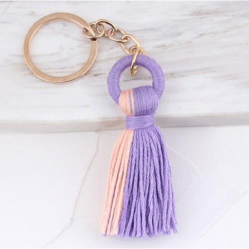 Multicolor Handmade Tassel Keychain Delicate Bohemian Key Ring For Women Bag Accessorie Car Hanging Jewelry Gift