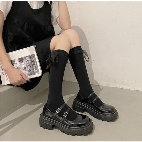 Fashion Square Head All-Match Shallow Mouth Ladies Single Shoes Spring And Summer New British Style Small Leather Shoes