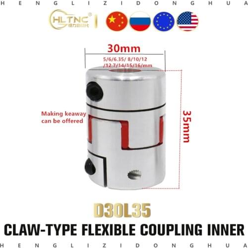 1PCS Motor Jaw Shaft Coupler D30L35 Claw-type Flexible Coupling Inner hole 6-15mm for CNC Stepper Servo Motor