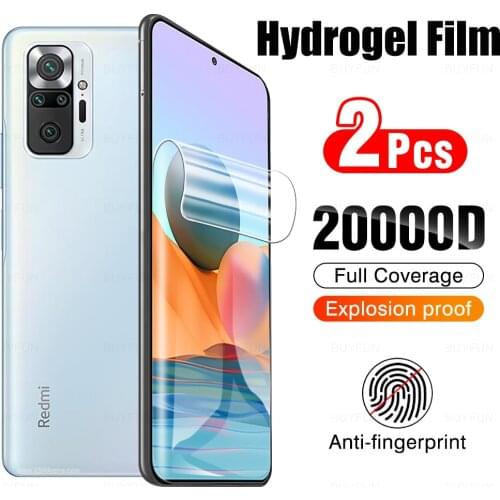 2PCS Hydrogel Film Protection For Xiaomi Redmi Note 10 Pro Max Full Cover Phone Screen Protective Redme Note 10T 10S 10 Film