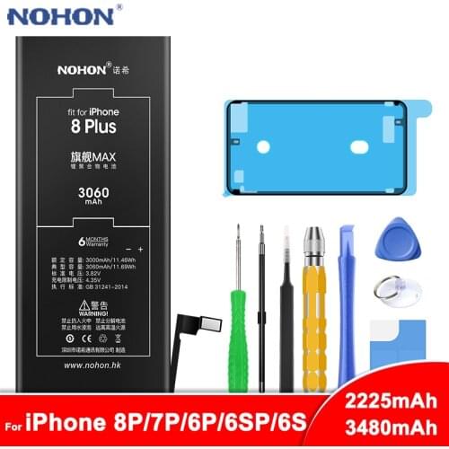 NOHON Battery For iPhone 8 7 6 6S Plus 8Plus 7Plus 6Plus 6SPlus Li-Polymer Phone Replacement Battery Max Capacity + Free Tools