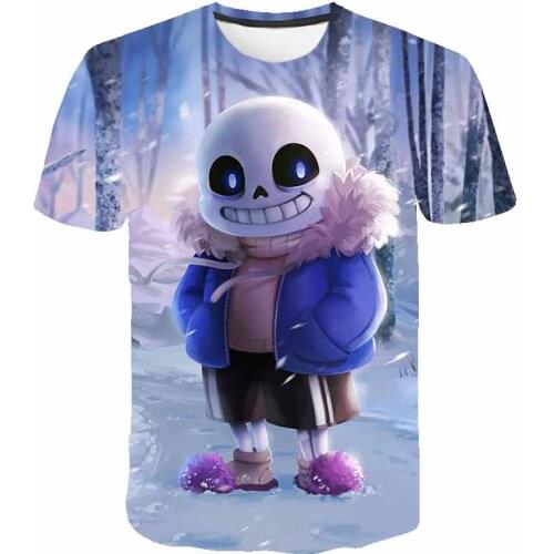 New Game Undertale Inktale Sans And Papyrus 3D T-shirt Skeleton Brother Quote Unisex Tops Children T-Shirts Camisetas boy/girl