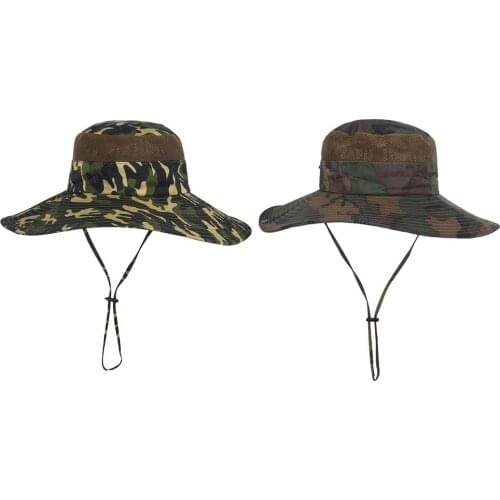 Summer Camouflage Bucket Hat Male Outdoor Fishing Climbing Sun Hats Wide Brim Foldable Comfortable Sun-proof Unisex Panama Hat