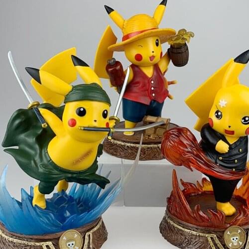 Pokemon Pikachuco Sea Thief King Three Battle Force, Lufei, Shanji, Solon Hand-Made Model