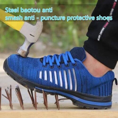 Work Boots Portable Industrial Shoes Puncture Proof Wear-resisting Safety Mens Shoes Security Steel Toe Shoes Plus Size38-48