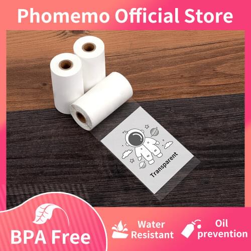 Phomemo Paper Roll Printable Sticker Thermal Self Adhesive Photo Label Cheap Paper for Phomemo M02/M02S/M02Pro Pocket Printer