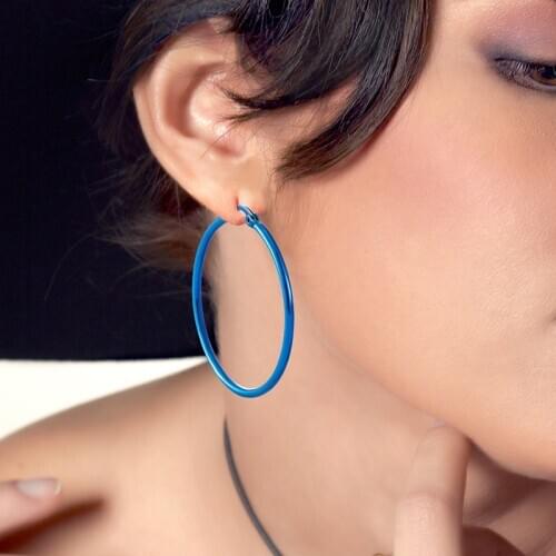 New Yellow Green Blue Circle Bohemian Earrings Womens Ear ring Accessories Ear Jewelry Female 35mm Hoop Earrings Suit girl gift