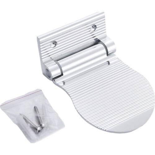 Folding Aluminium Shower Footstool Wall Mounted Bath Foot Stool Rest Pedestal