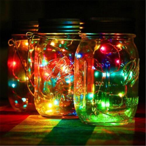 Solar String LED Fairy Light 1M 10 LED Mason Can Lid Cap Light For Garden Yard Landscape Party Festival Decoration Led String