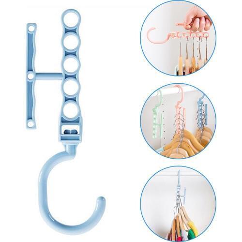 Convenient Useful Plastic Multilayer Hanger Hook Household Non-slip Wardrobe Clothes Hanger Fixed Windbreak Buckle XH8Z DC19