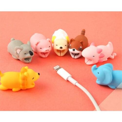 Animal Cable Bite Protector Winder Cute Cartoon Cover Protect Case Wire Organizer Holder For IPhone Huawei Earphone cable