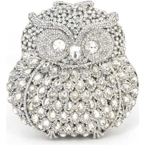 Diamond Crystal Mini Evening Party Bag Women Day Clutches Ladies Chain Gold owl Clutches Purses and Handbag Q42