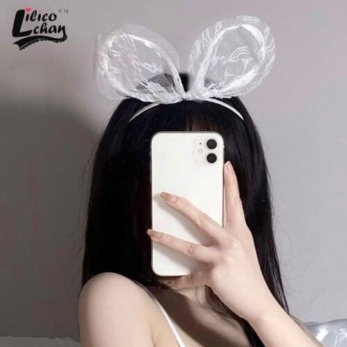Plush Cute Women Bunny Cat Hairpin Headband Mesh Japanese Anime Cosplay Accessories Hair Hoops Lady Lovely Party Fashion New