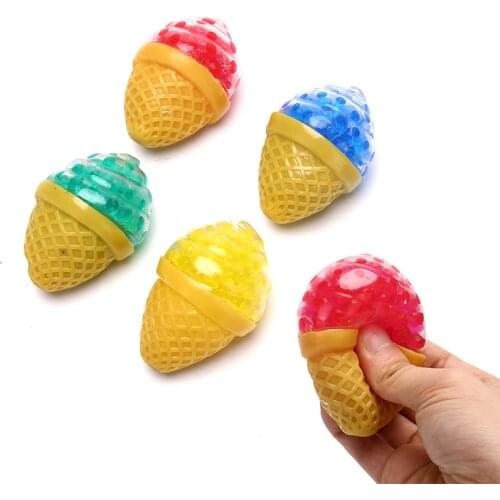 1PC Ice Cream Grape Ball Squishy Stress Relief Squeeze Decompression TPR Bubble Bead Ball Pinch Vent Ball Squeeze Ball Toys New