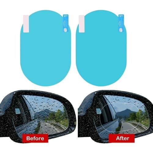 2 pcs Car Mirror Window Clear Film Anti Fog Car Rearview Mirror Protective Film Waterproof Car Sticker Auto Accessories