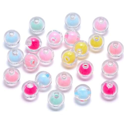 2080pcs/500g Transparent Acrylic Beads Candy Colors Round Loose Spacer Beads For Jewelry Making Handmade DIY Bracelet Necklace