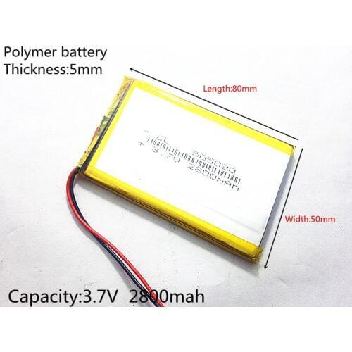 3.7V 2800mAh 505080 Lithium Polymer Li-Po li ion Rechargeable Battery cells For Mp3 MP4 MP5 GPS