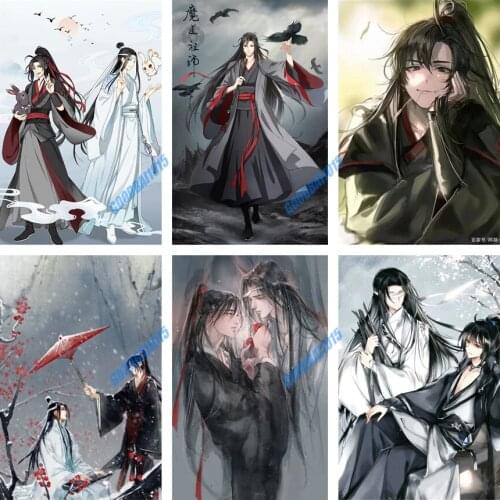 5d Diamond Painting Anime MoDaoZuShi Diy Diamond Embroidery Full Square Round Drill Mosaic Bedroom Home Decor Cross Stitch Kits