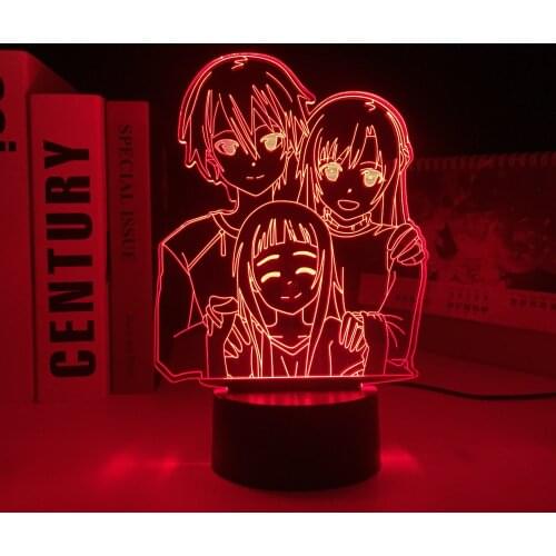 Anime Sword Art Online Light Gift Store Led Light for Bedroom Decor Night Light SAO Kirigaya Kazuto Table Lamp Yuuki Asuna Gift