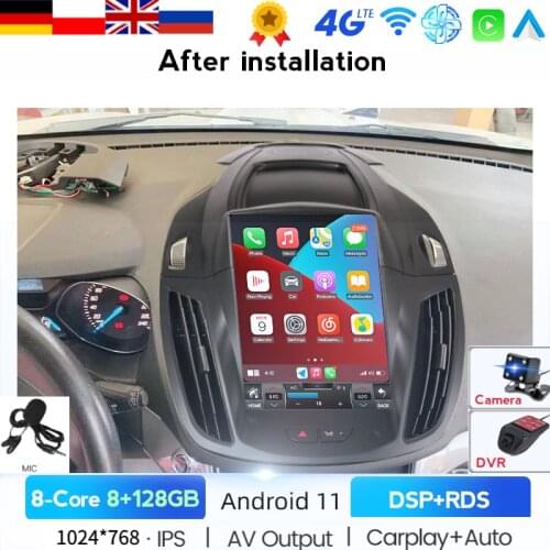 9.7" Tesla Screen 128GB Car Multimedia GPS Navigation For Ford Kuga C-max Escape Autoradio Have BT Stereo Android 11 Head Unit