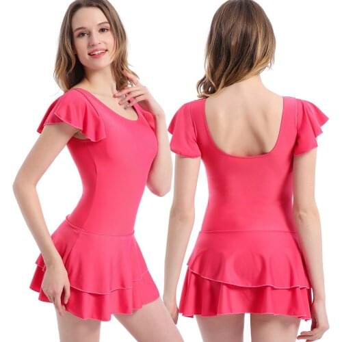 Asia Style Women Bathing Suit Girls Swimming Dress Wraps Swimsuit Plus Size Modest Swimwear Female Traditional Floral Print